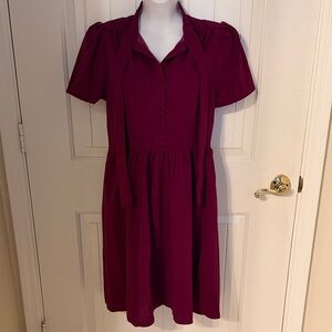 NWOT Elegant Vintage Inspired Burgundy Midi Dress